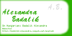 alexandra badalik business card